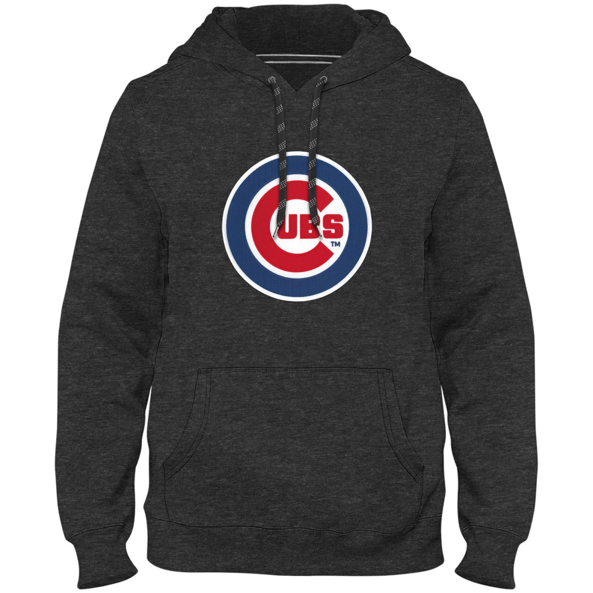Chicago Cubs MLB Bulletin Men Charcoal Express Twill Logo Hoodie product image 1, provided for visual reference and product