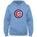 Chicago Cubs MLB Bulletin Men Light Blue Express Twill Logo Hoodie product image 1, provided for visual reference and
