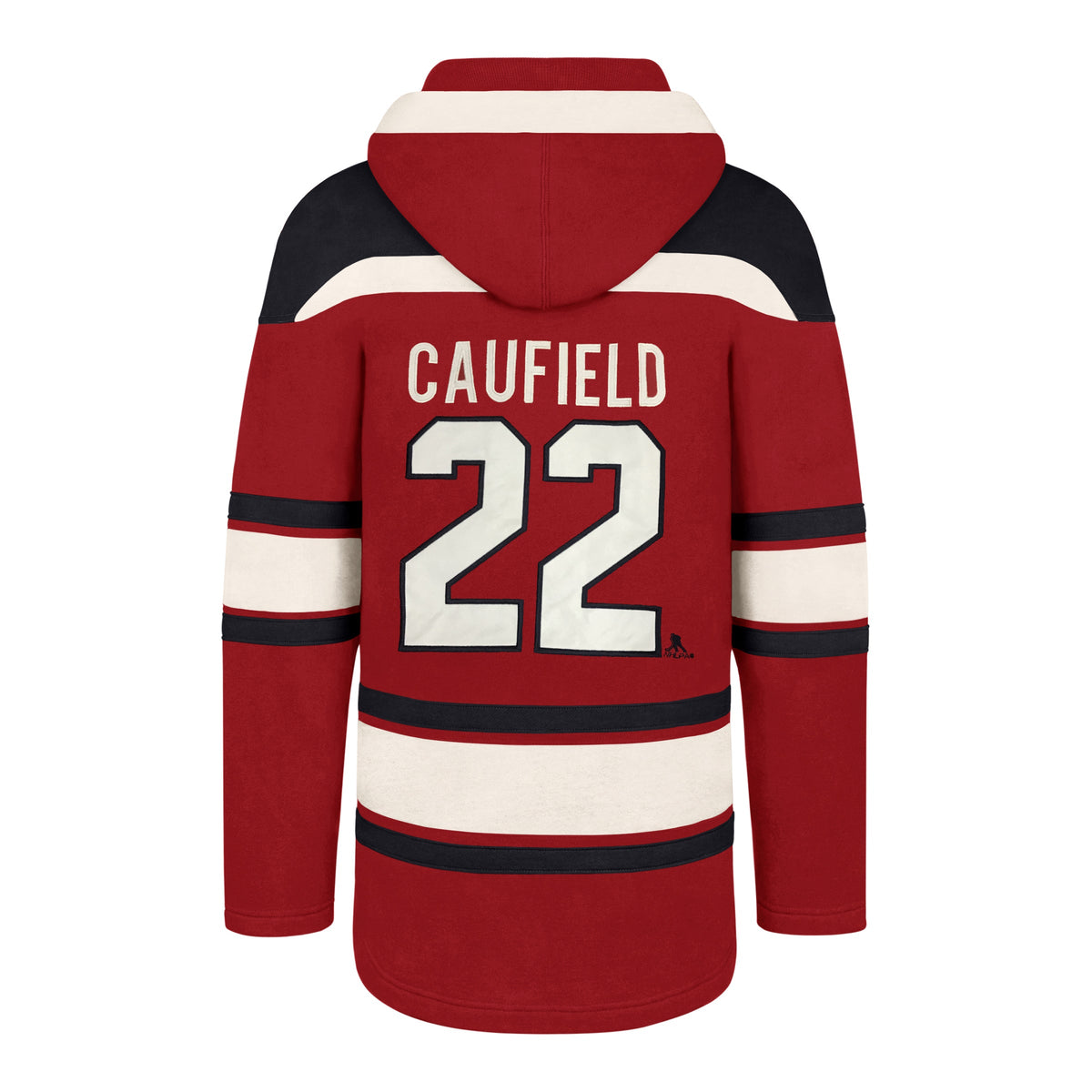 Cole Caufield 22 Montreal Canadiens NHL 47 Brand Men Red Heavyweight Lacer Hoodie product image 1, provided for visual