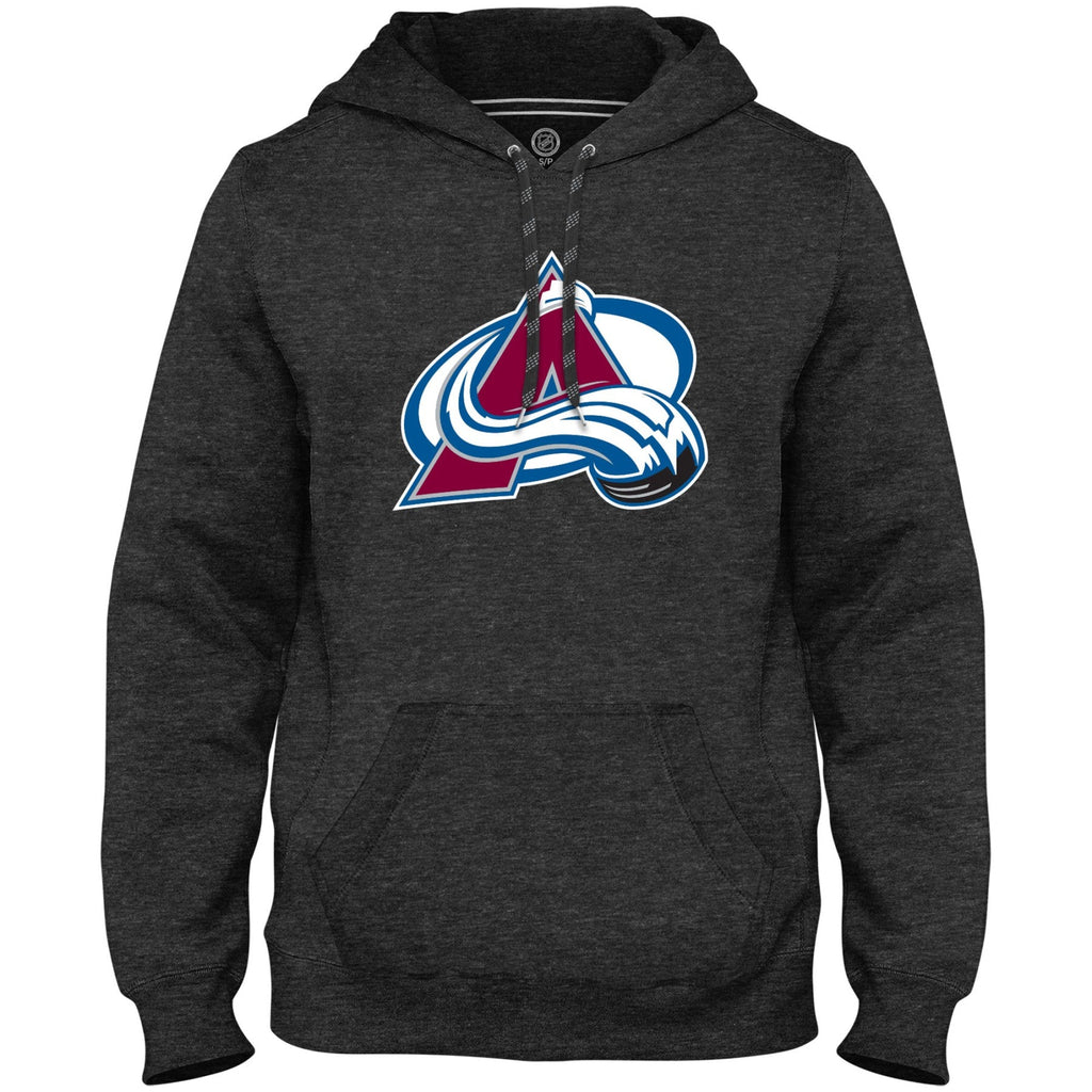 Colorado Avalanche NHL Bulletin Men Charcoal Express Twill Logo Hoodie product image 1, provided for visual reference and