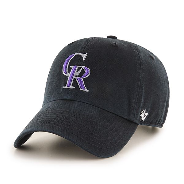 Colorado Rockies MLB 47 Brand Men Black Clean Up Adjustable Hat product image 1, provided for visual reference and product