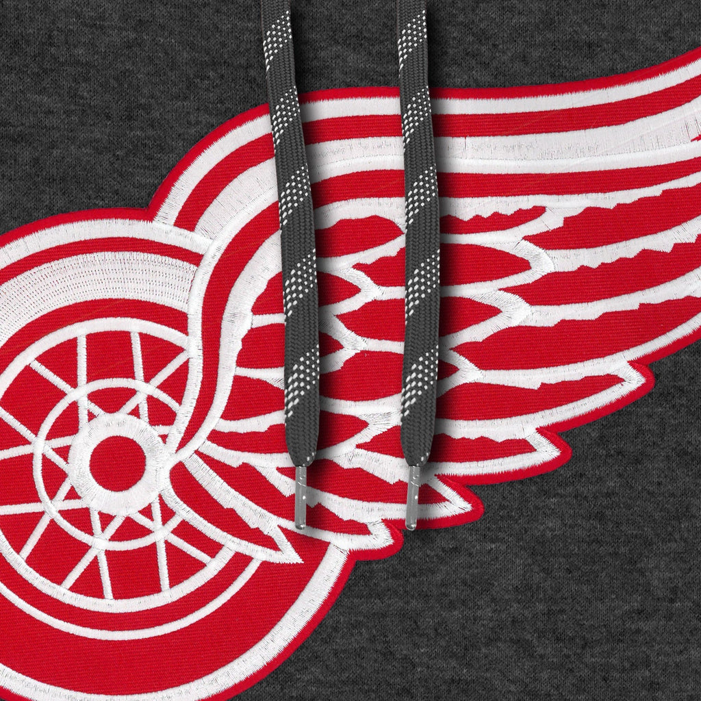 Detroit Red Wings NHL Bulletin Men Charcoal Express Twill Logo Hoodie product image 3, provided for visual reference and