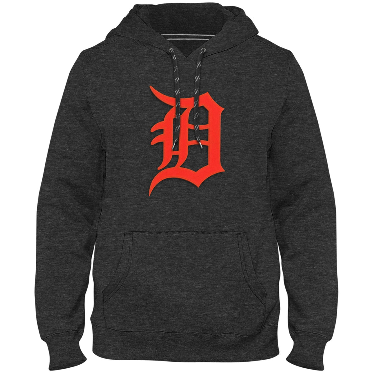 Detroit Tigers MLB Bulletin Men Charcoal Express Twill Logo Hoodie product image 1, provided for visual reference and
