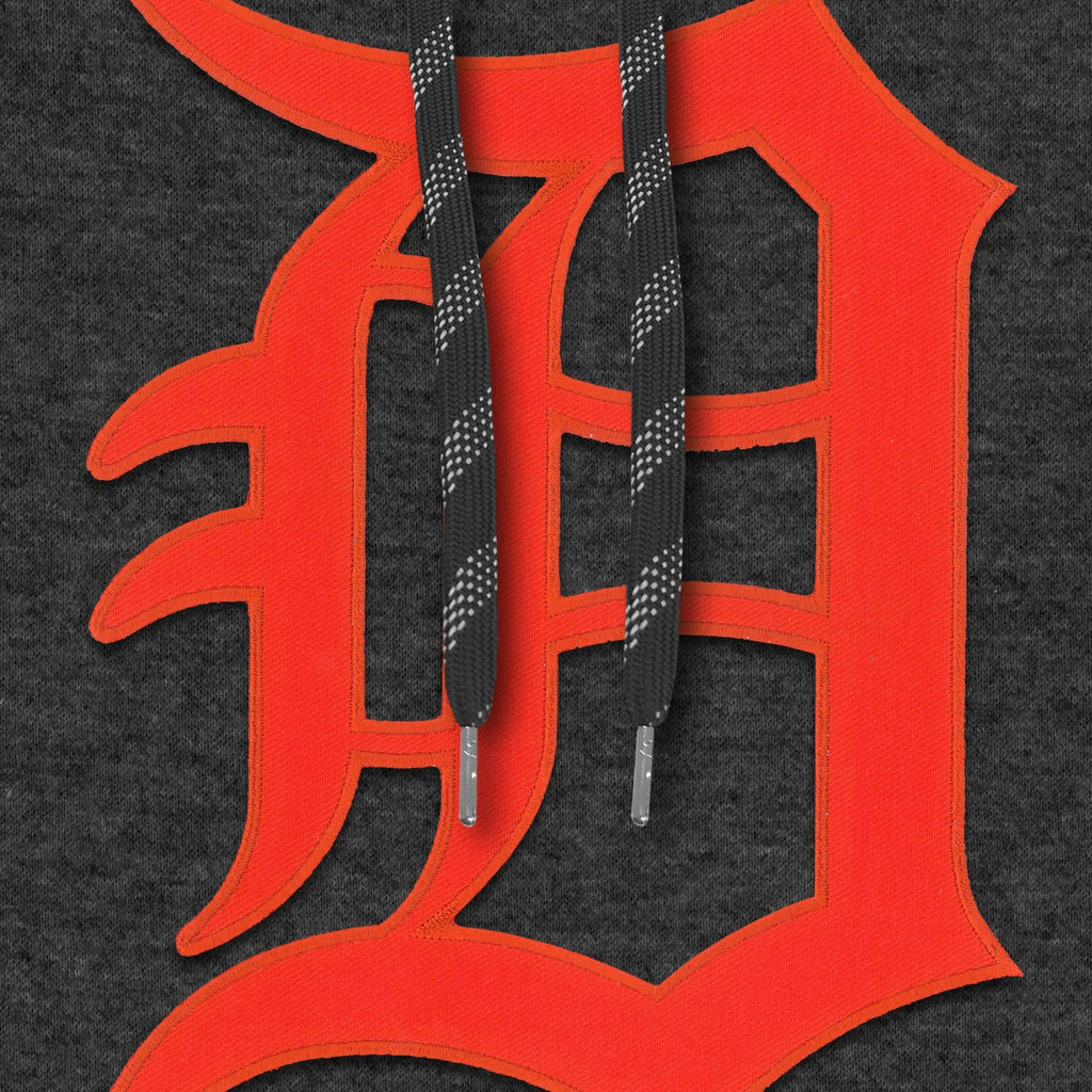 Detroit Tigers MLB Bulletin Men Charcoal Express Twill Logo Hoodie product image 3, provided for visual reference and