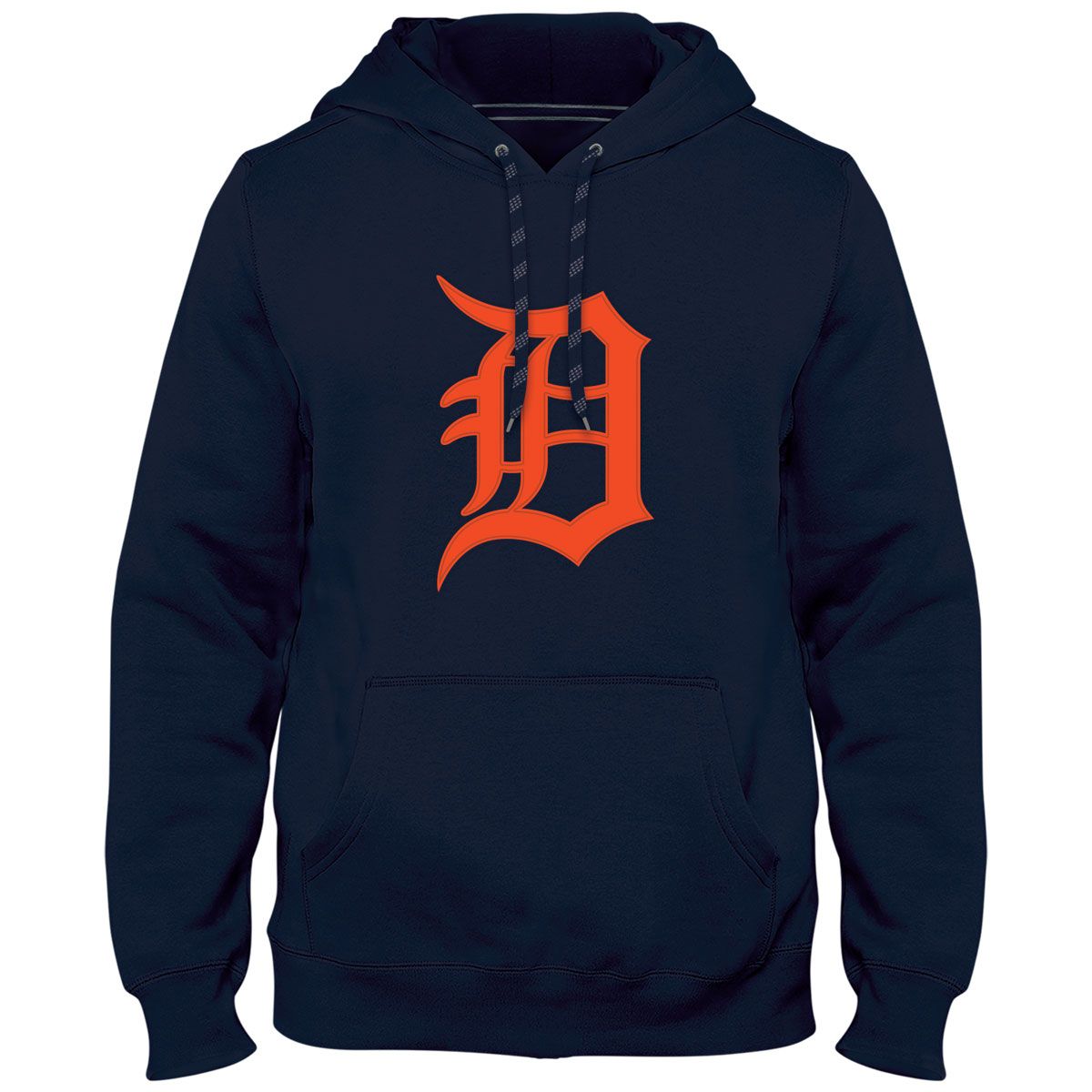 Detroit Tigers MLB Bulletin Men Navy Express Twill Logo Hoodie product image 1, provided for visual reference and product