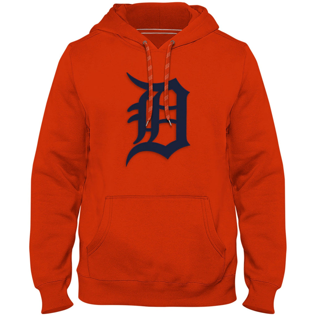Detroit Tigers MLB Bulletin Men Orange Express Twill Logo Hoodie product image 1, provided for visual reference and product