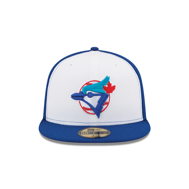 Toronto Blue Jays MLB New Era Men White/Royal Blue 59Fifty Cooperstown Fitted Hat product image 3, provided for visual
