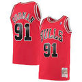 Chicago Bulls Dennis Rodman Red 1997-98 Hardwood Classics Swingman Jersey product image 1, provided for visual reference and
