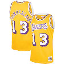 Los Angeles Lakers Wilt Chamberlain 1971-72 Mitchell & Ness Yellow Basketball Jersey product image 1, provided for visual