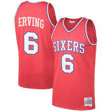 Philadelphia 76ers Julius Erving 1982-83 Mitchell & Ness Red Basketball Jersey product image 1, provided for visual