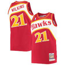 Atlanta Hawks Dominique Wilkins Red 1986-87 Hardwood Classics Swingman Jersey product image 1, provided for visual reference
