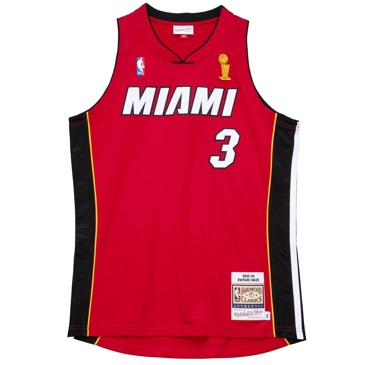 Dwyane Wade Miami Heats NBA Mitchell & Ness Men Red Hardwood Classics Finals 2005-06 Authentic Jersey product image 1,