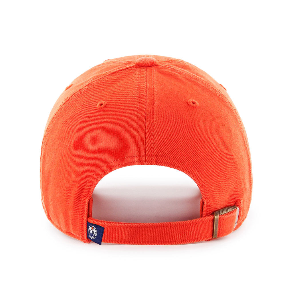 Edmonton Oilers NHL 47 Brand Men Orange Clean Up Adjustable Hat product image 2, provided for visual reference and product