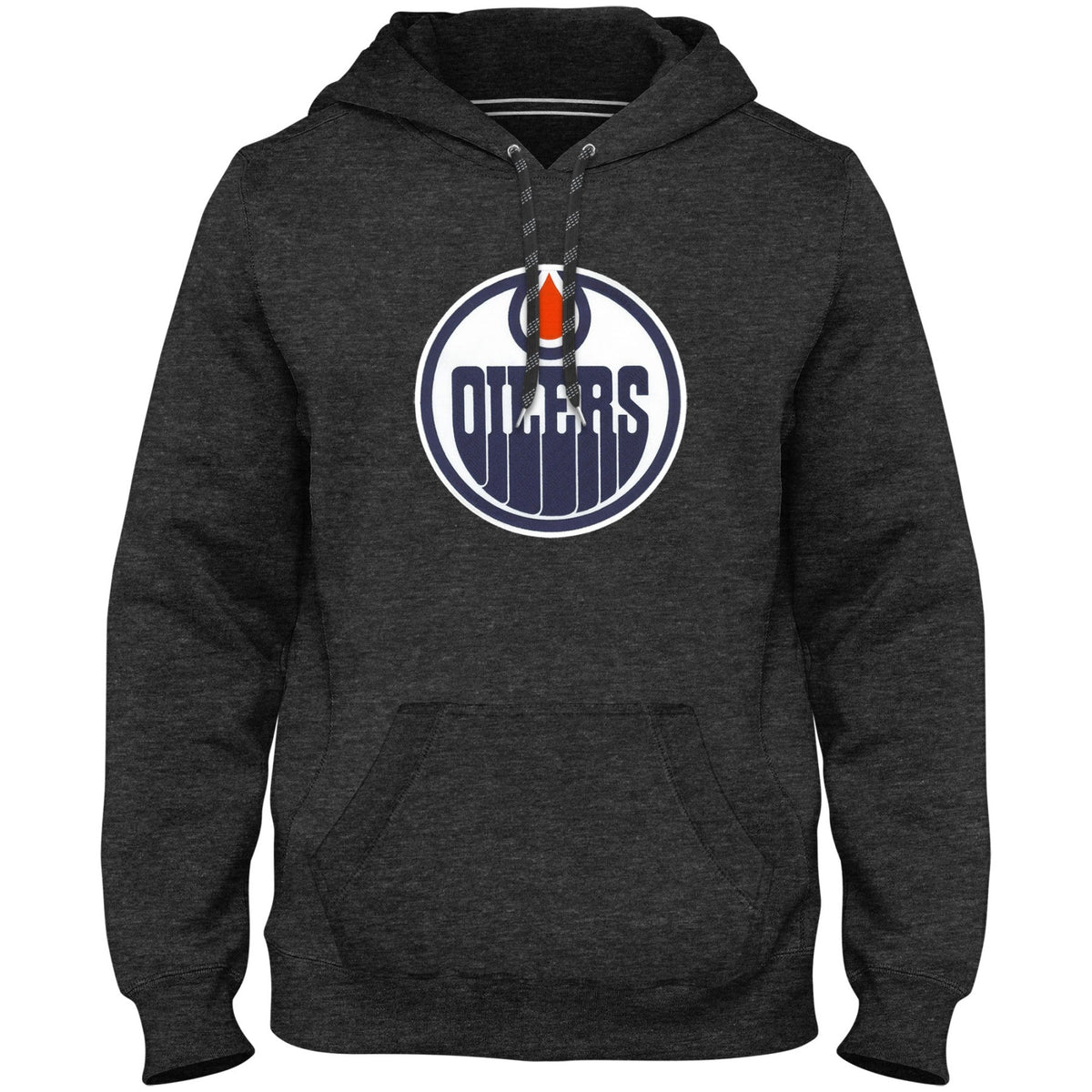 Edmonton Oilers NHL Bulletin Men Charcoal Express Twill Logo Hoodie product image 1, provided for visual reference and