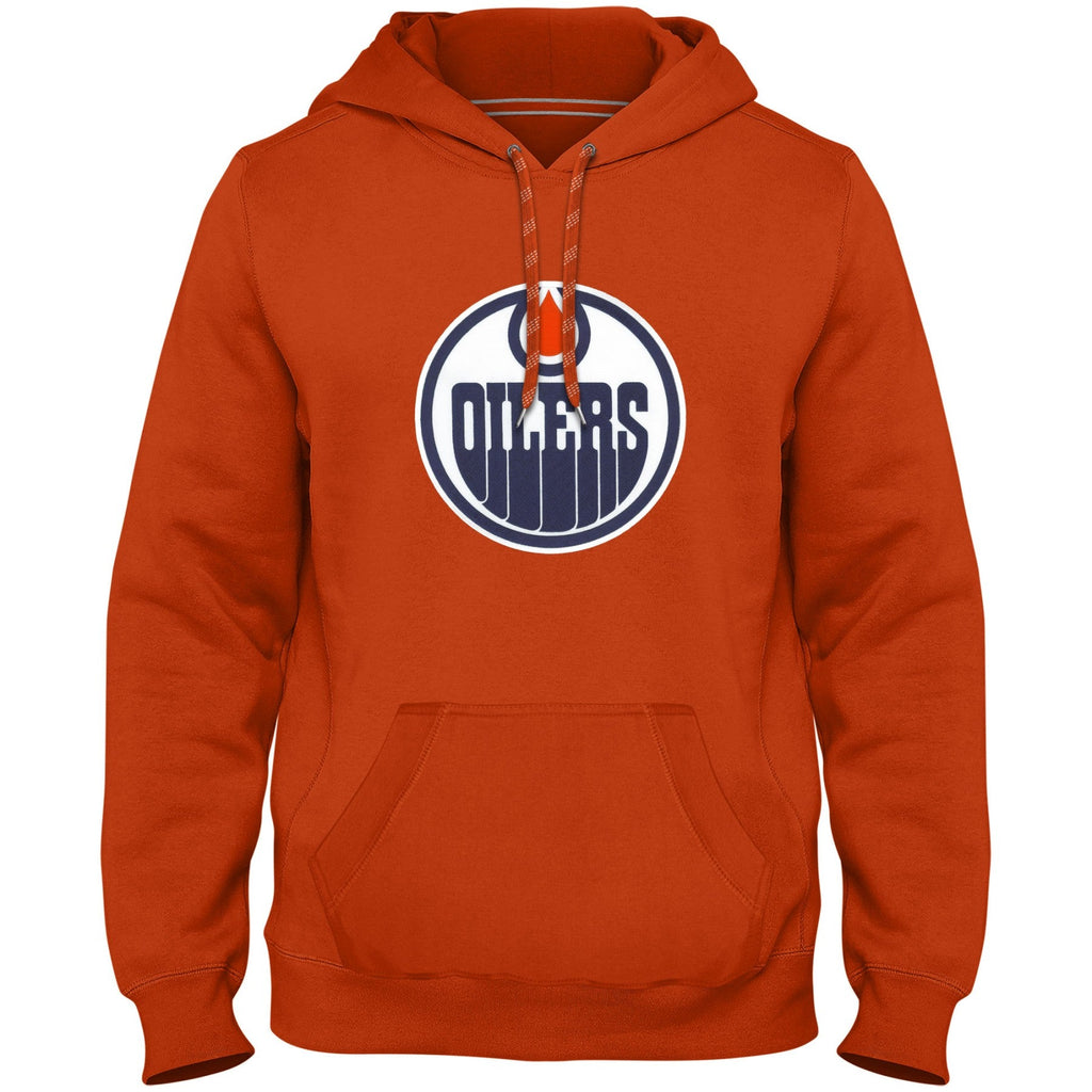 Edmonton Oilers NHL Bulletin Men Orange Express Twill Logo Hoodie product image 1, provided for visual reference and product