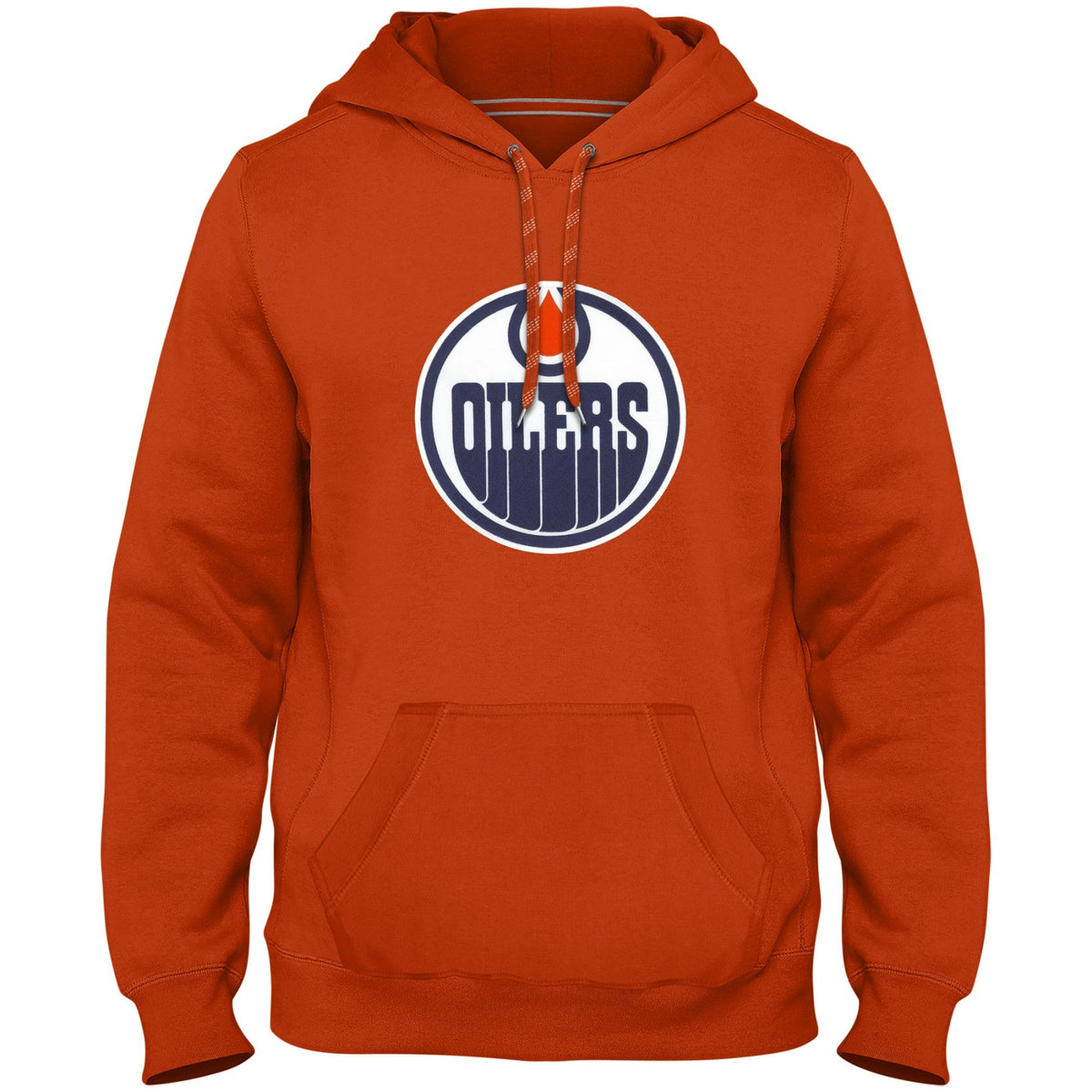 Edmonton Oilers NHL Bulletin Men Orange Express Twill Logo Hoodie product image 1, provided for visual reference and product