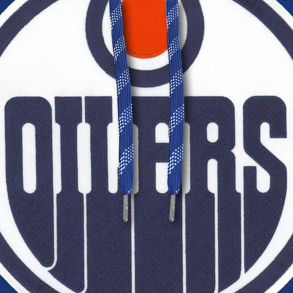 Edmonton Oilers NHL Bulletin Men Royal Blue Express Twill Logo Hoodie product image 3, provided for visual reference and