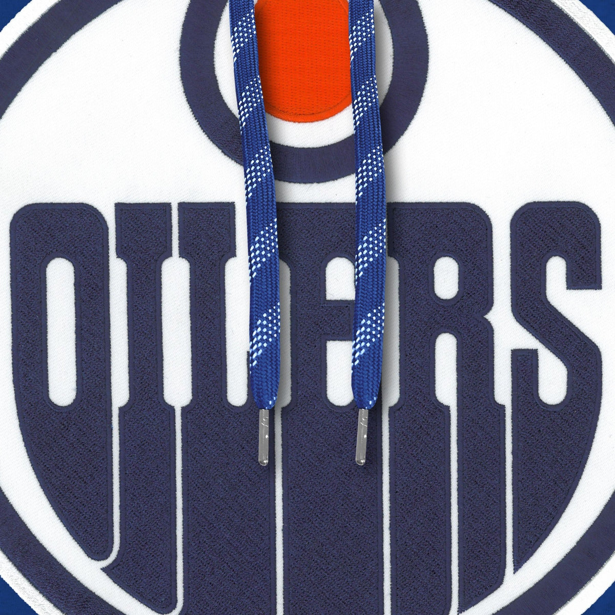 Edmonton Oilers NHL Bulletin Men Royal Blue Express Twill Logo Hoodie product image 3, provided for visual reference and