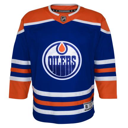Edmonton Oilers NHL Outerstuff Youth Royal Blue Premier Jersey product image 1, provided for visual reference and product