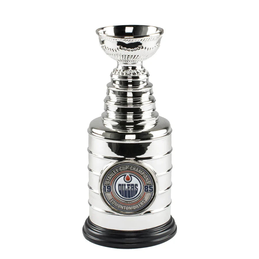 Edmonton Oilers NHL TSV 1985 Stanley Cup Champions 8" Replica Trophy product image 1, provided for visual reference and