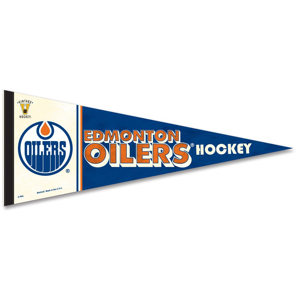 Edmonton Oilers NHL WinCraft 12"x30" Vintage Premium Pennant product image 1, provided for visual reference and product
