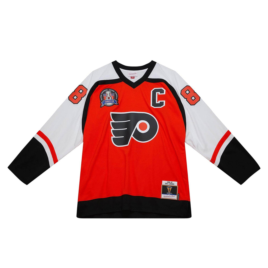 Eric Lindros Philadelphia Flyers NHL Mitchell & Ness Men Orange 1996 Blue Line Authentic Jersey product image 2, provided