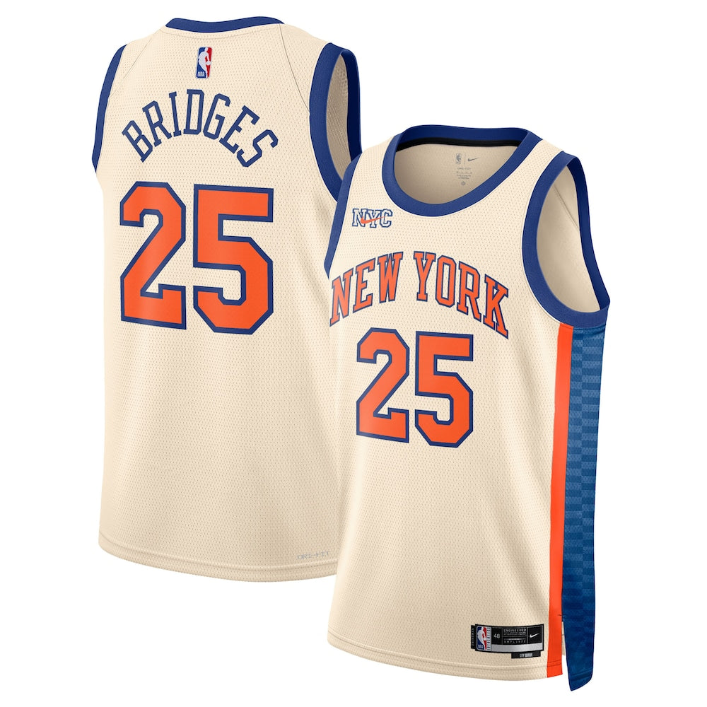 New York Knicks 202526 City Edition Swingman Jersey White Mikal Bridges Unisex | RTJ13374 product image 1, provided for