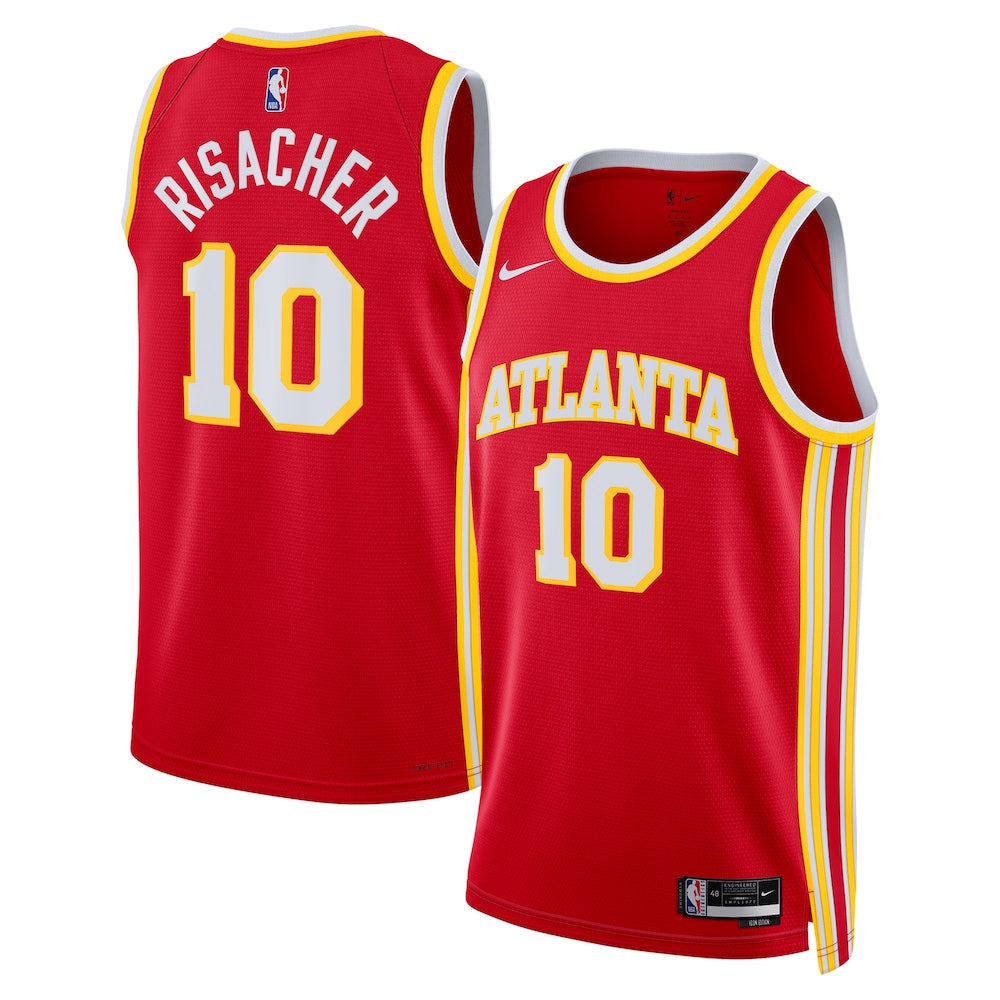 Atlanta Hawks Icon Swingman Jersey Red Zaccharie Risacher Unisex | RTJ13294 product image 1, provided for visual reference