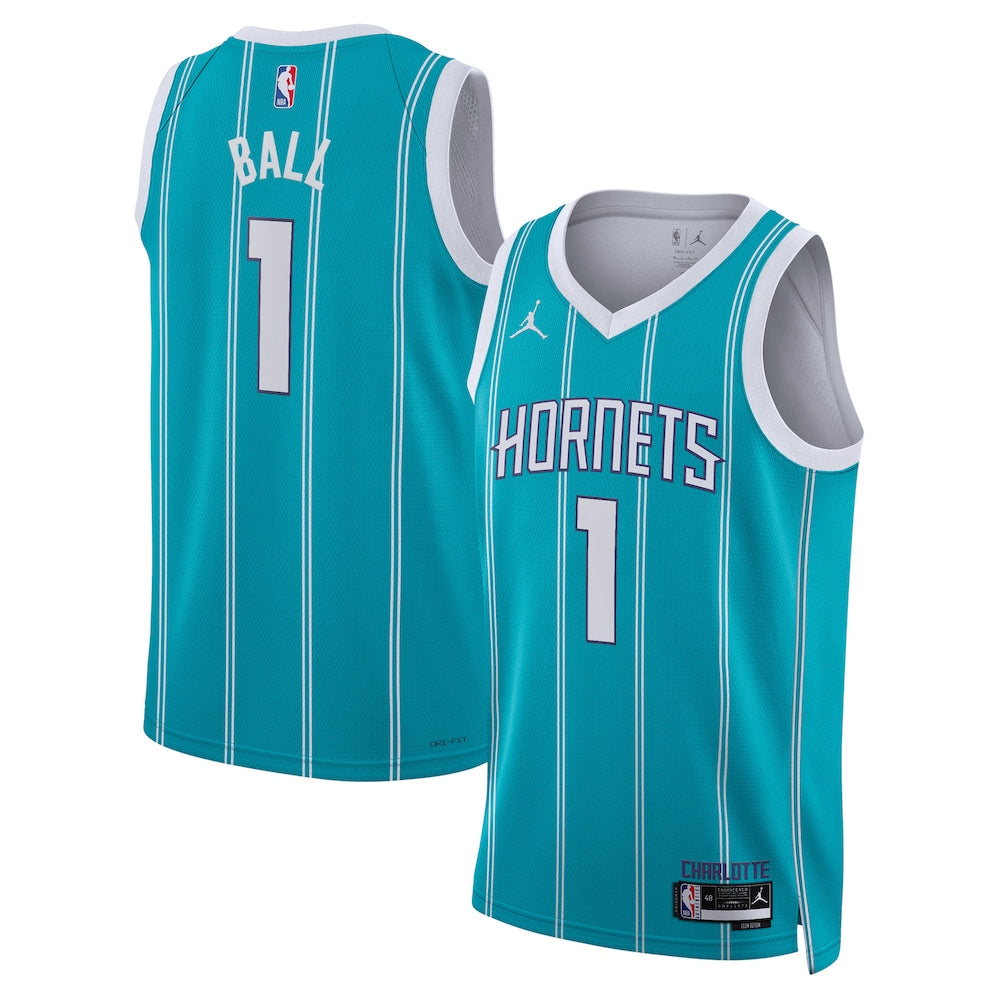 Charlotte Hornets Jordan Brand Icon Edition Swingman Jersey Teal Lamelo Ball Unisex | RTJ13277 product image 1, provided for