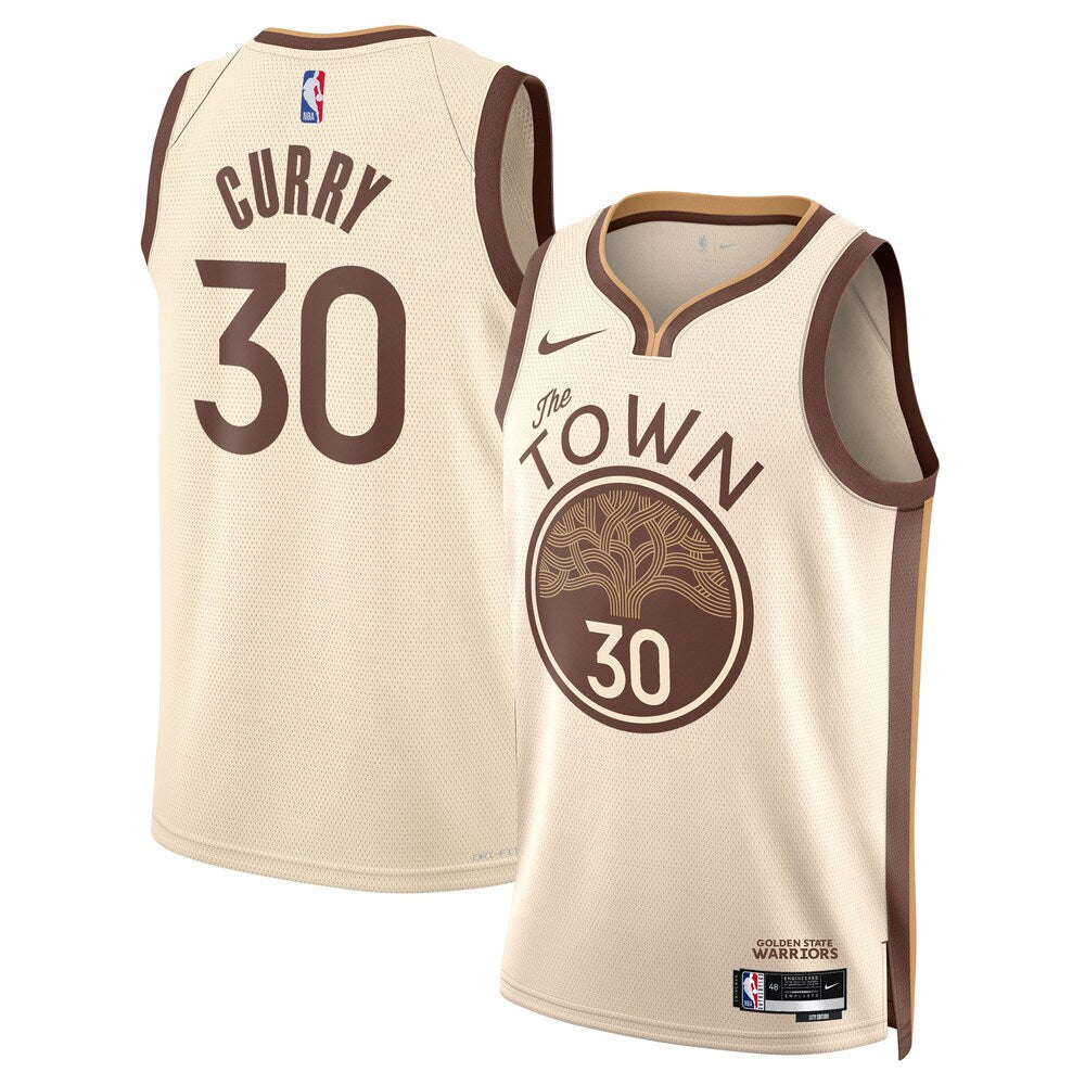 Golden State Warriors 202526 City Edition Swingman Jersey Tan Stephen Curry Unisex | RTJ13271 product image 1, provided for