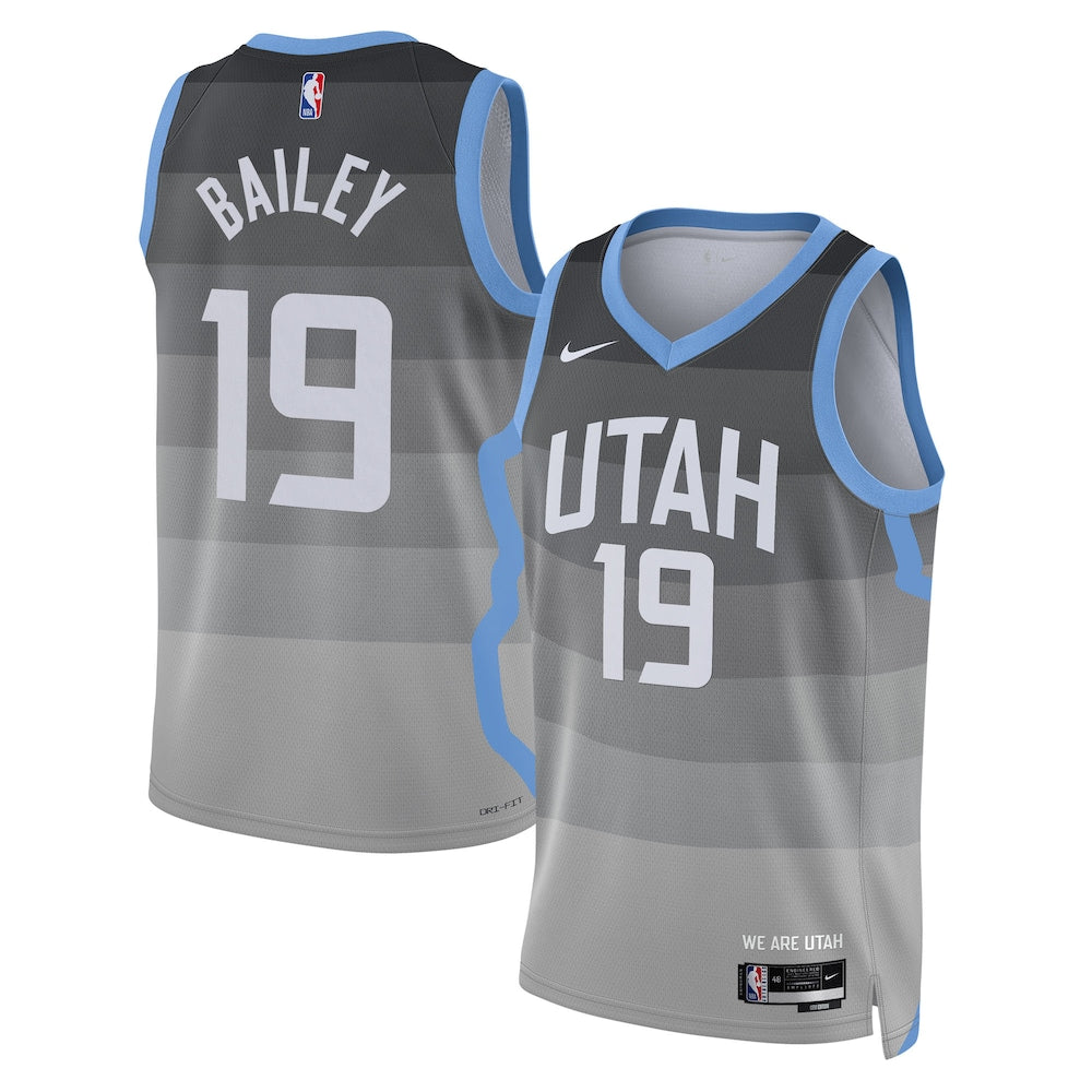 Utah Jazz 202526 City Edition Swingman Jersey Gray Ace Bailey Unisex | RTJ13240 product image 1, provided for visual