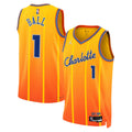 Charlotte Hornets Jordan Brand 202526 City Edition Swingman Jersey Gold Lamelo Ball Unisex | RTJ13177 product image 1,