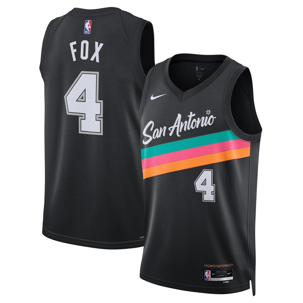 San Antonio Spurs 202526 City Edition Swingman Jersey Black Deaaron Fox Unisex | RTJ13175 product image 1, provided for