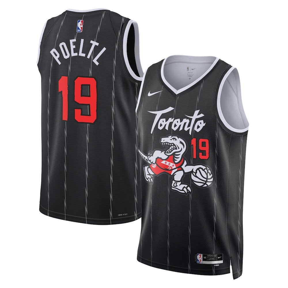 Toronto Raptors 202526 City Edition Swingman Jersey Black Jakob Poeltl Unisex | RTJ13172 product image 1, provided for