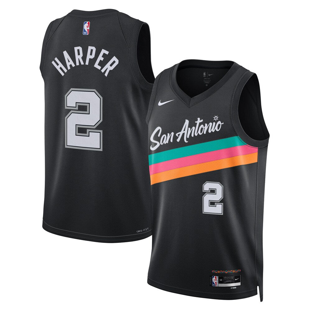 San Antonio Spurs 202526 City Edition Swingman Jersey Black Dylan Harper Unisex | RTJ13130 product image 1, provided for