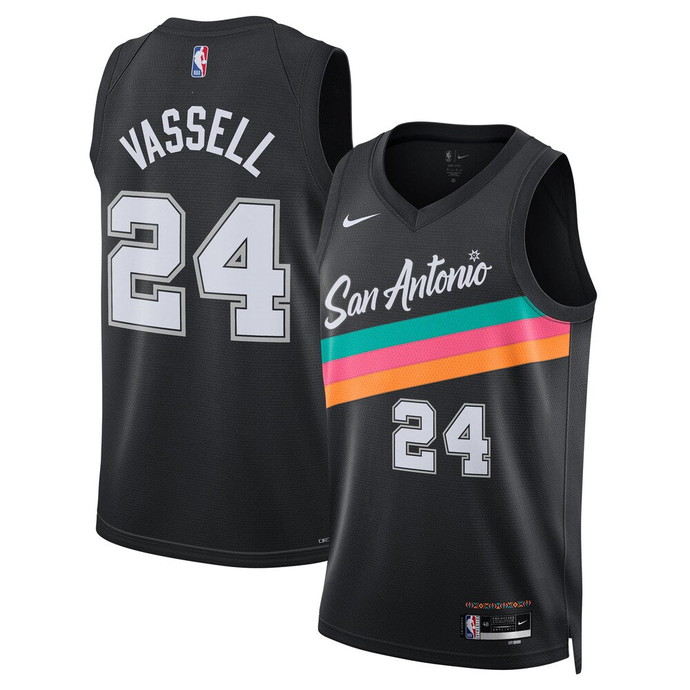 San Antonio Spurs 202526 City Edition Swingman Jersey Black Devin Vassell Unisex | RTJ13080 product image 1, provided for