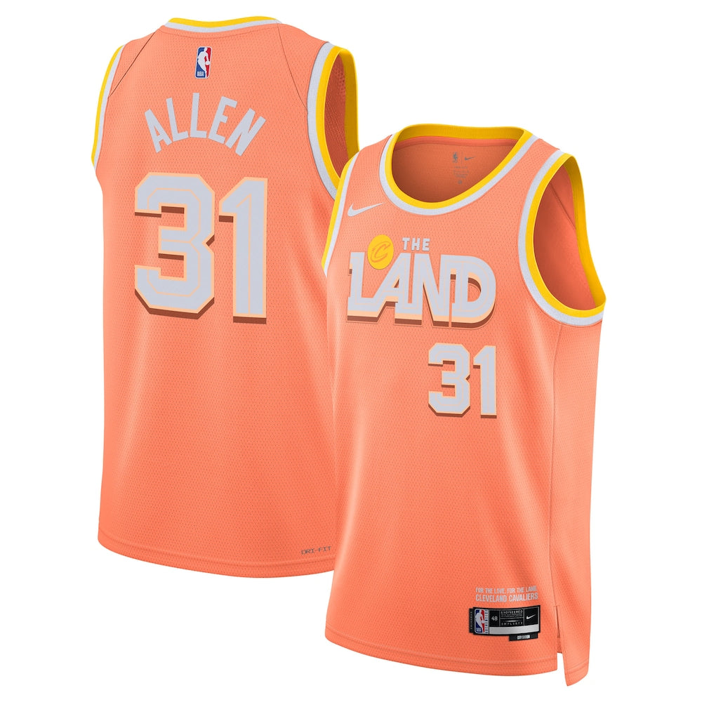 Cleveland Cavaliers 202526 City Edition Swingman Jersey Orange Jarrett Allen Unisex | RTJ13057 product image 1, provided for
