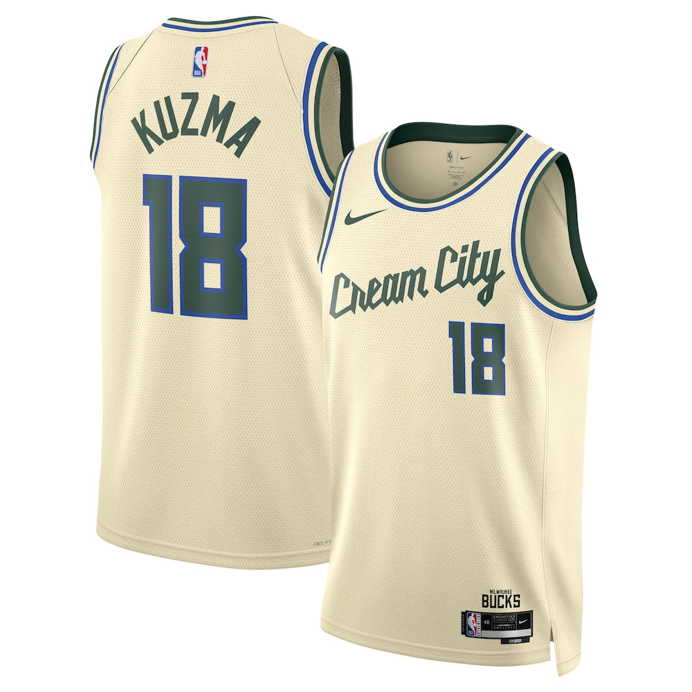 Milwaukee Bucks 202526 City Edition Swingman Jersey Cream Kyle Kuzma Unisex | RTJ13028 product image 1, provided for visual