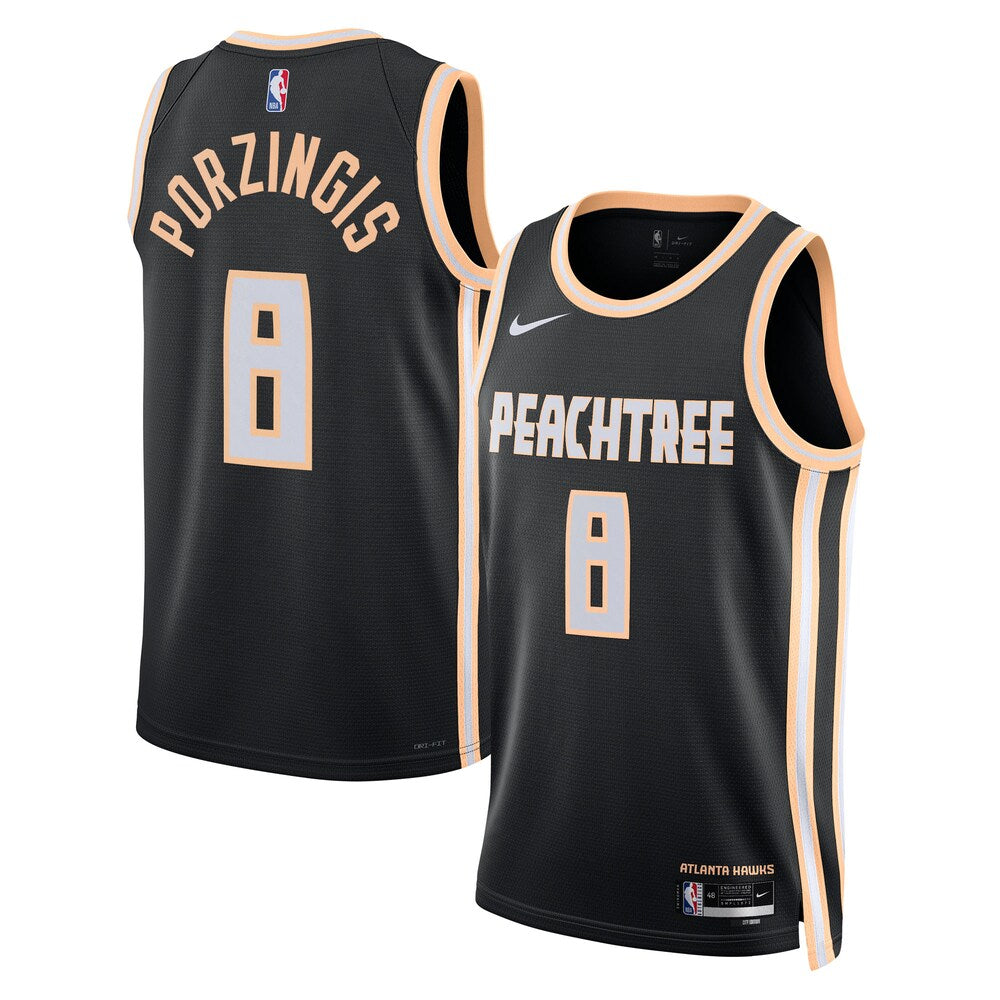 Atlanta Hawks 2025-26 City Edition Swingman Jersey Black Kristaps Porzingis Unisex | Stitched Jersey RTJS 12135 product