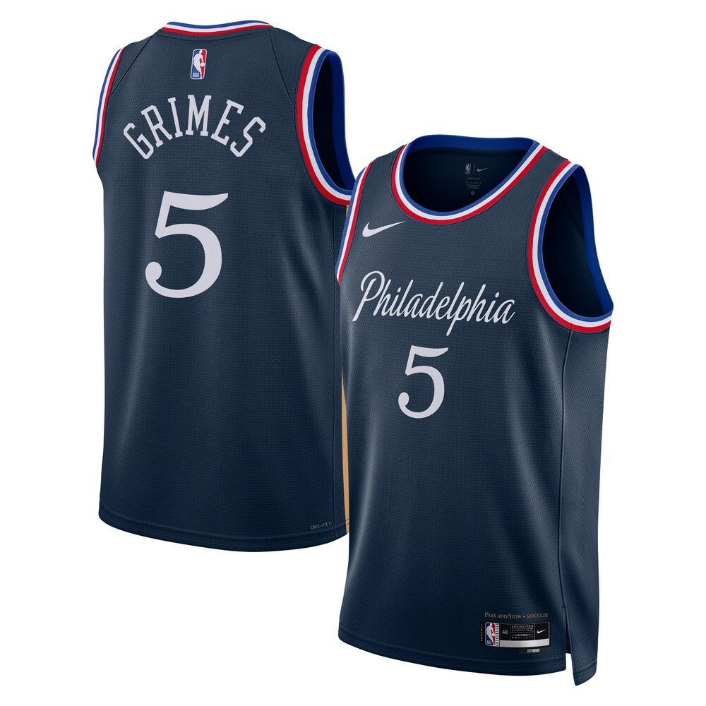 Philadelphia 76Ers 2025-26 City Edition Swingman Jersey Navy Quentin Grimes Unisex | Stitched Jersey RTJS 12062 product