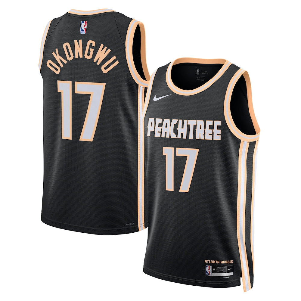 Atlanta Hawks 2025-26 City Edition Swingman Jersey Black Onyeka Okongwu Unisex | Stitched Jersey RTJS 12024 product image 1,