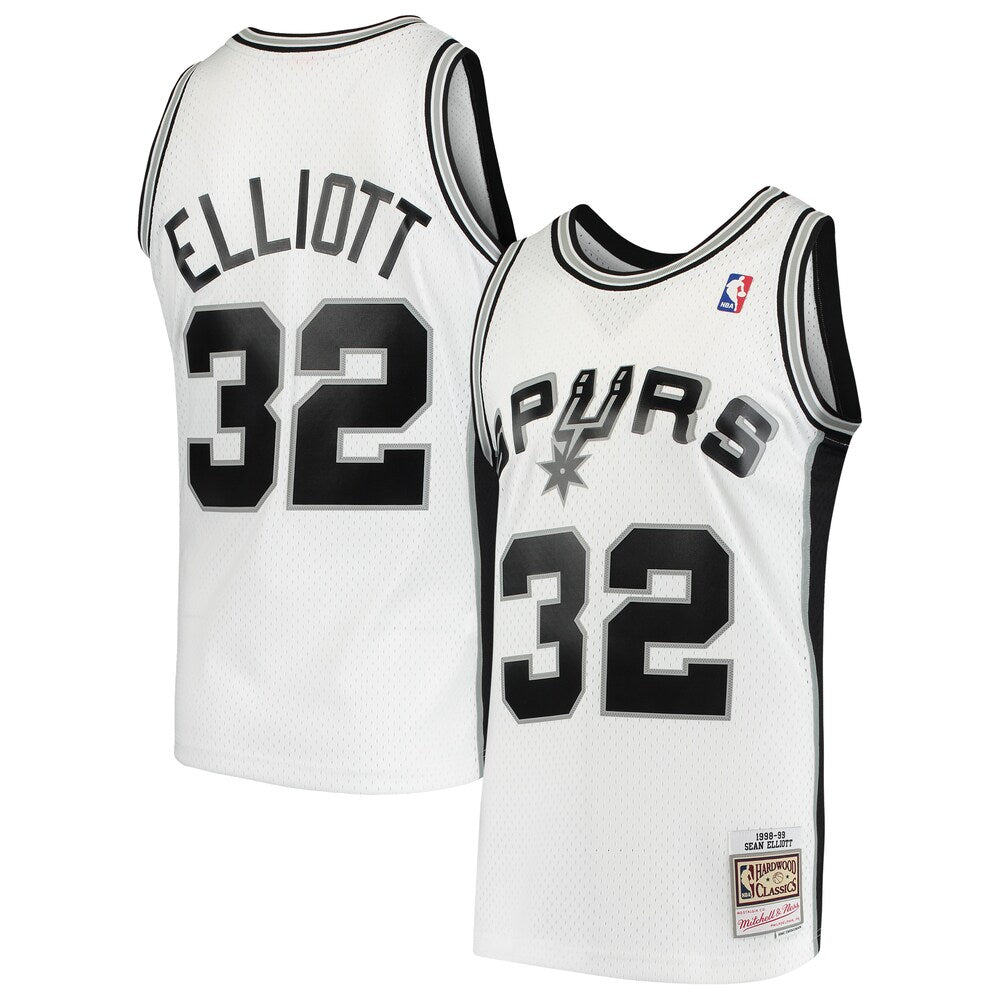 Sean Elliott White San Antonio Spurs 1998 99 Hardwood Classics Swingman Jersey | Stitched Jersey RTJS 11933 product image 1,