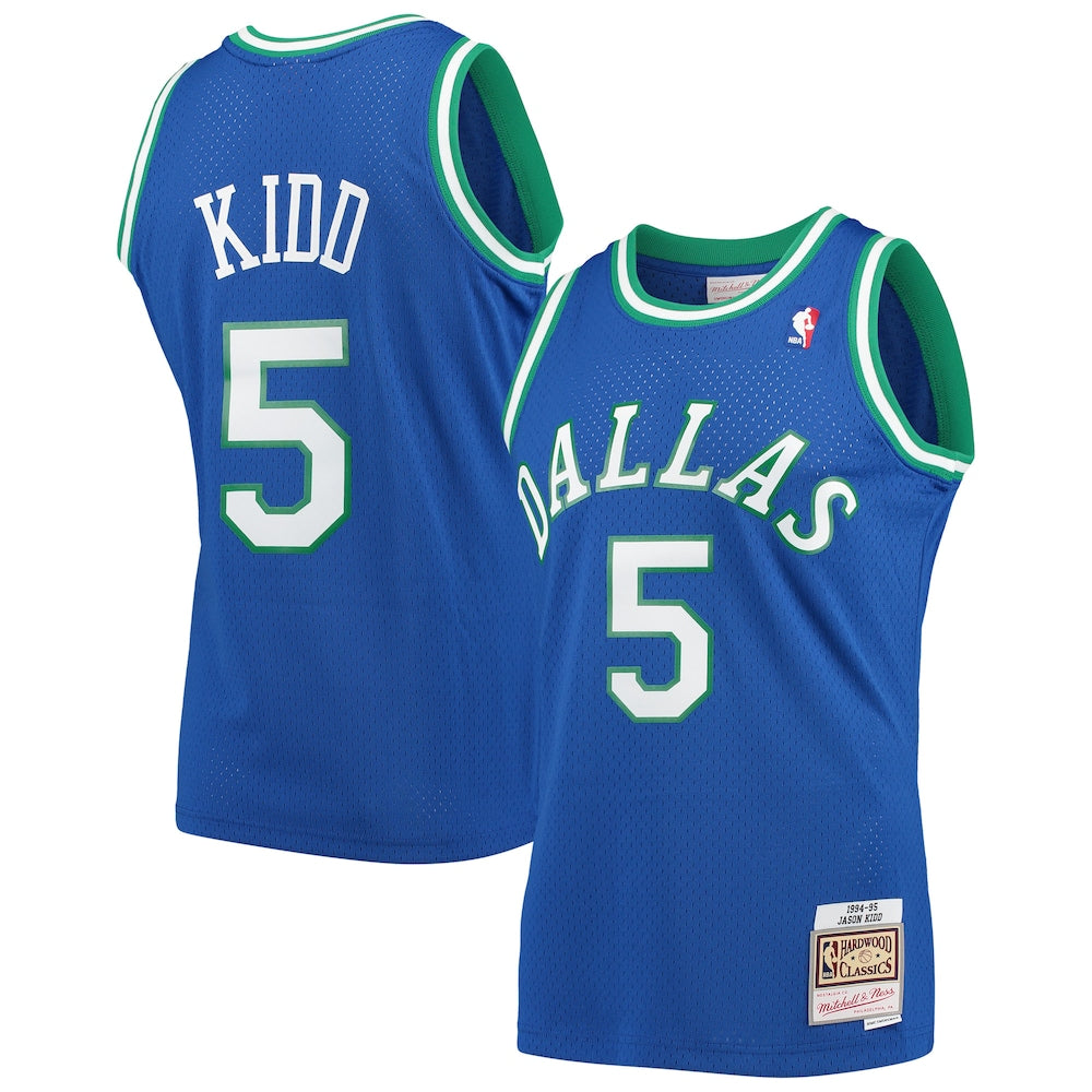 Jason Kidd Blue Dallas Mavericks 1994 95 Hardwood Classics Swingman Player Jersey | Stitched Jersey RTJS 11906 product image
