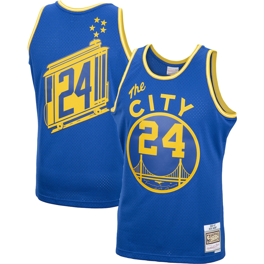 Rick Barry Royal Golden State Warriors 196667 Hardwood Classics Swingman Jersey | Stitched Jersey RTJS 11891 product image