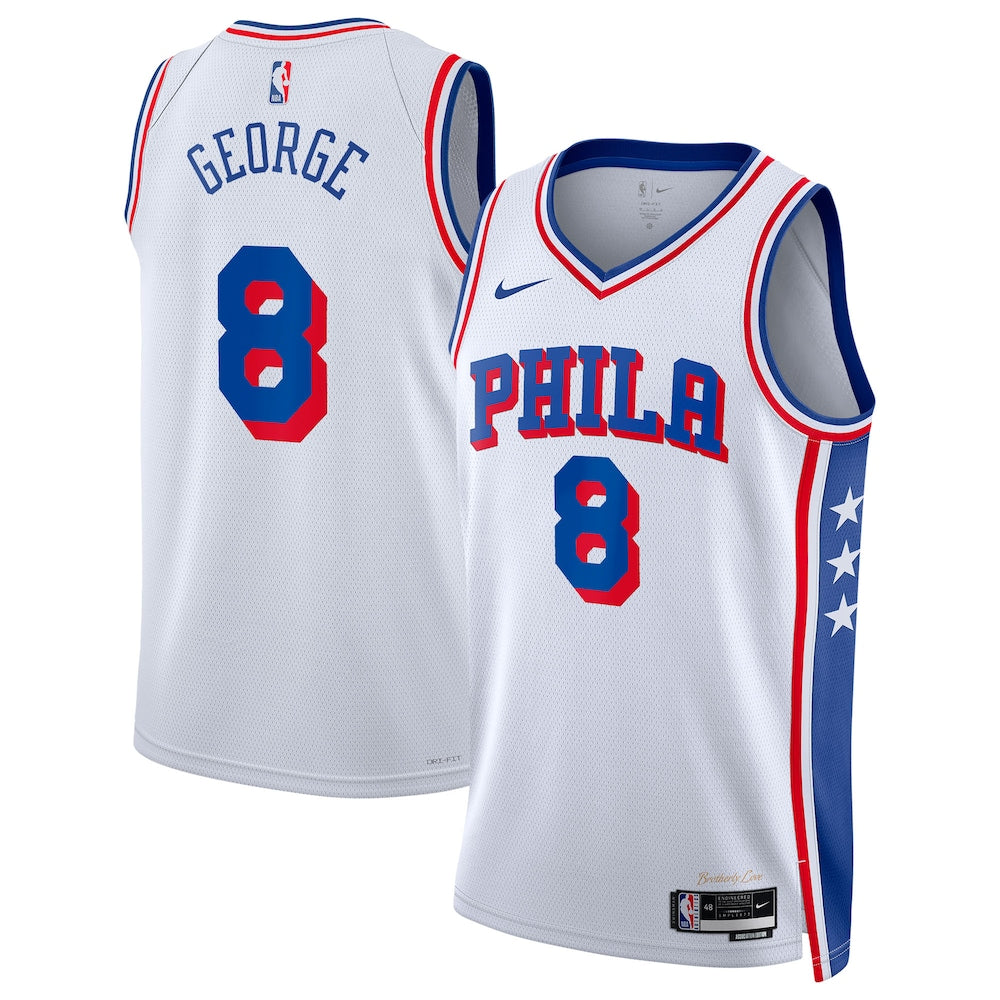 Philadelphia 76Ers Association Edition Swingman Jersey White Paul George Unisex | Stitched Jersey RTJS 11881 product image