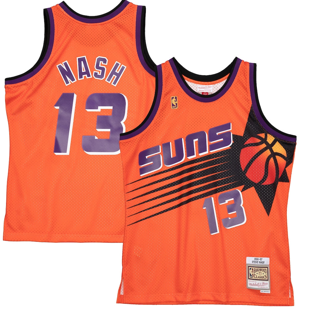 Steve Nash Orange Phoenix Suns 1996 97 Hardwood Classics Reload 20 Swingman Jersey | Stitched Jersey RTJS 11883 product