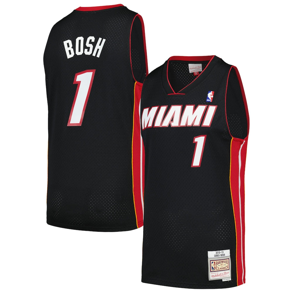 Chris Bosh Black Miami Heat 201213 Hardwood Classics Swingman Jersey | Stitched Jersey RTJS 11864 product image 1, provided