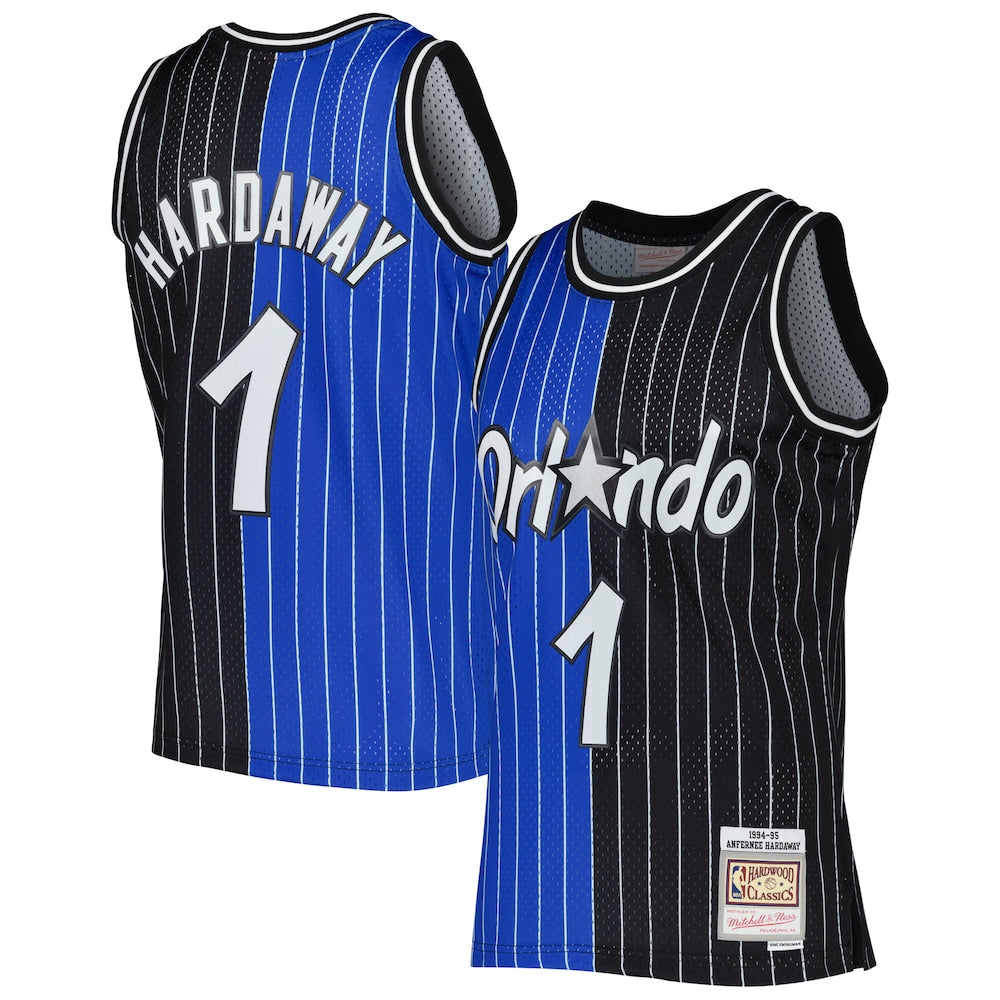 Penny Hardaway Blueblack Orlando Magic Hardwood Classics 199495 Split Swingman Jersey | Stitched Jersey RTJS 11863 product