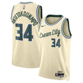 Milwaukee Bucks 2025-26 City Edition Swingman Jersey Cream Giannis Antetokounmpo Unisex | Stitched Jersey RTJS 11875 product