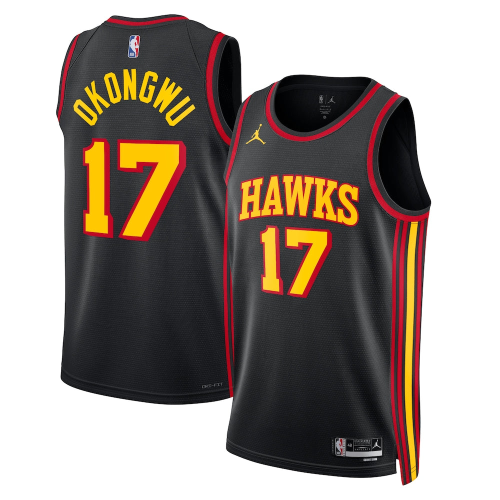 Atlanta Hawks Jordan Statement Edition Swingman Jersey Black Onyeka Okongwu Unisex | Stitched Jersey RTJS 11842 product